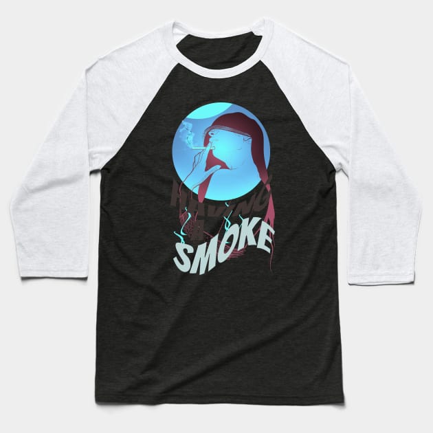 Having a Smoke Baseball T-Shirt by Frajtgorski